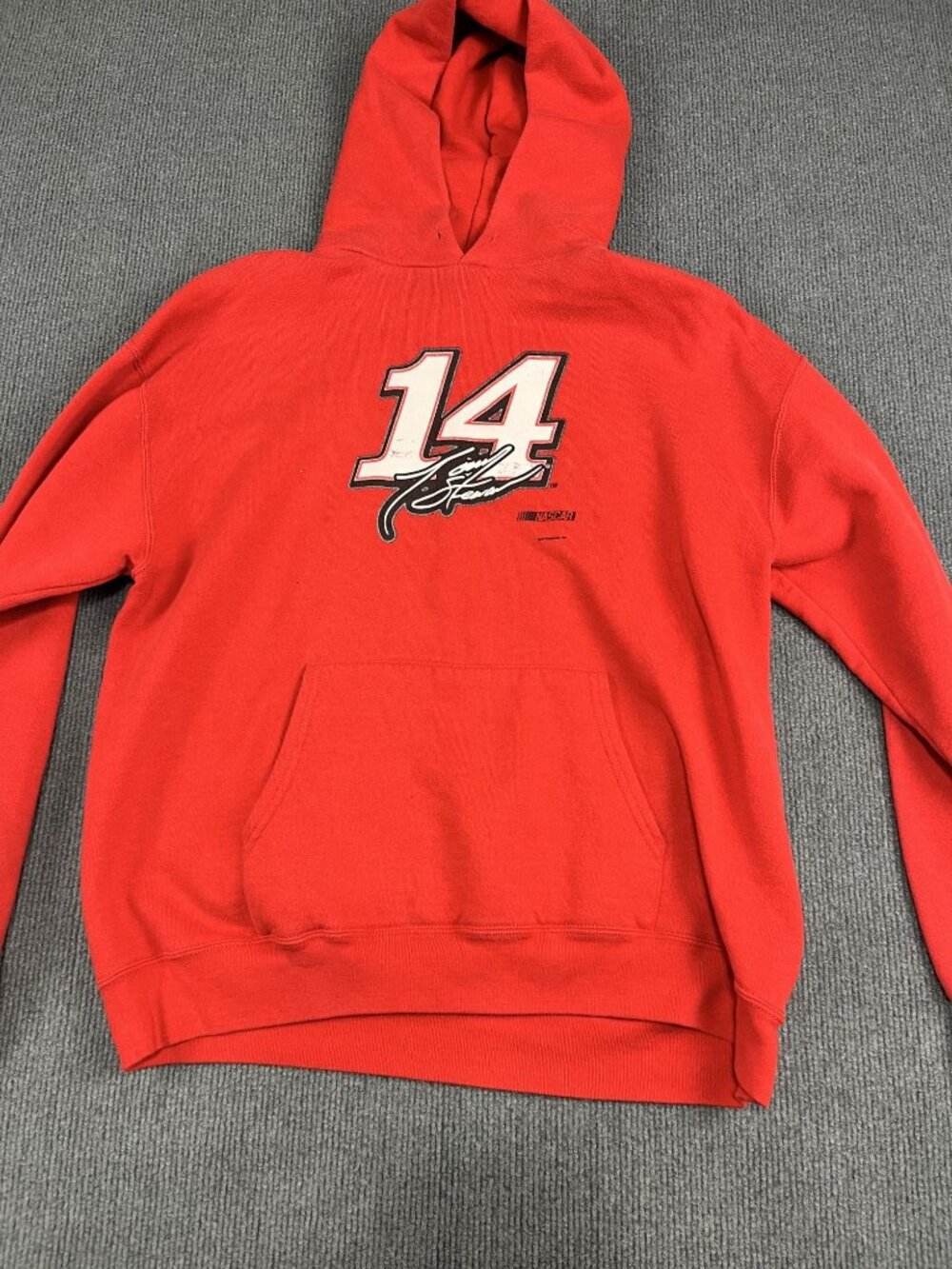 NASCAR Tony Stewart Mens Red #14 Racing Pullover Hoodie L
